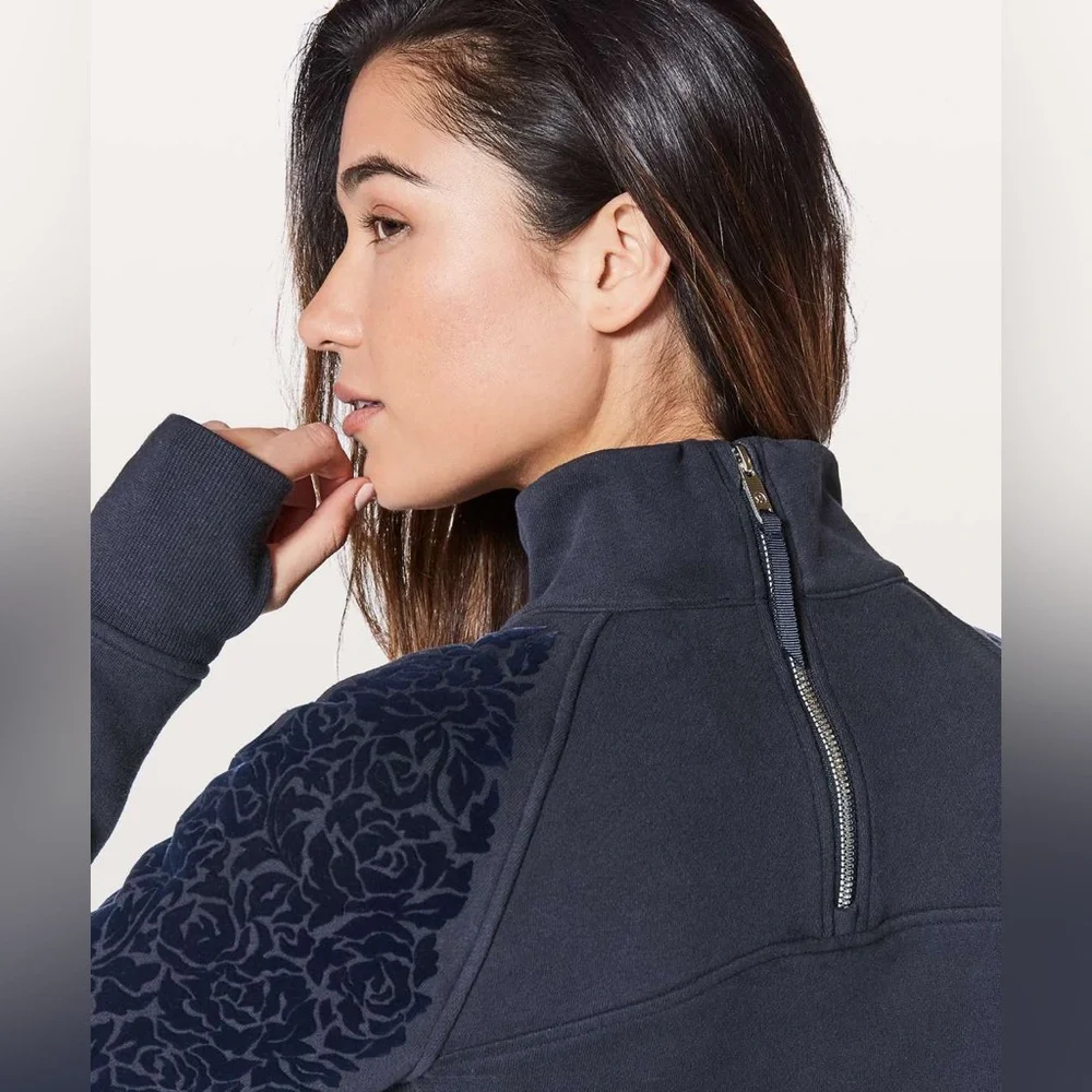 Lululemon Floral Flock Pullover in Midnight Navy - Picture 2 of 8